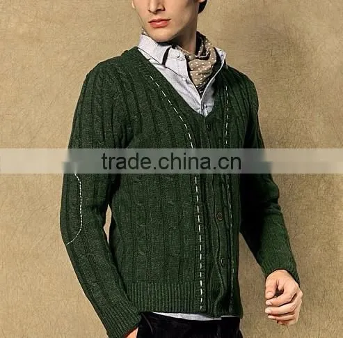 Hot sale buttons fasten long sleeve man cardigan