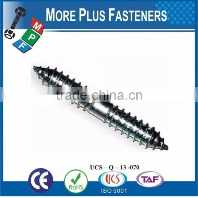 Made in Taiwan Metric Steel Zinc Steel Stainless Steel Wood to Wood Dowel Screw