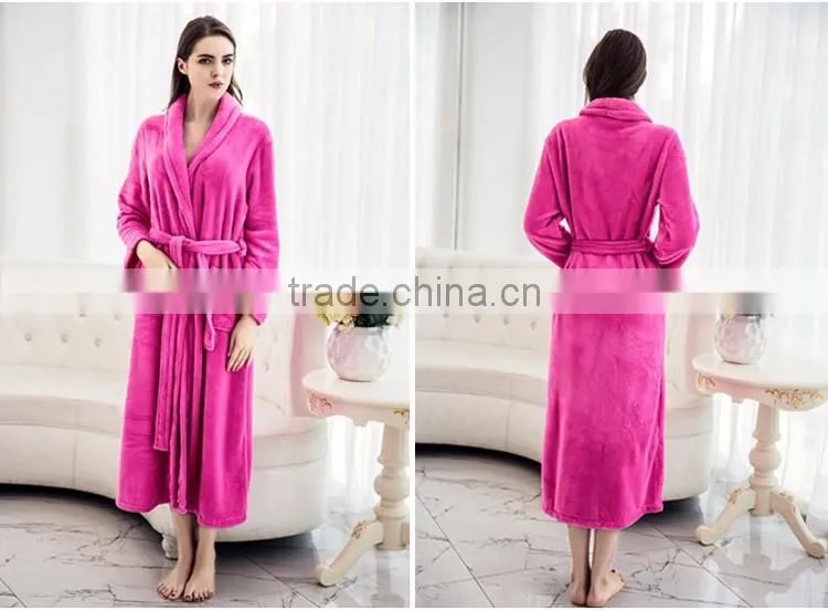 Polar fleece robe anti-pilling stripe formal wear light colors manufacture
