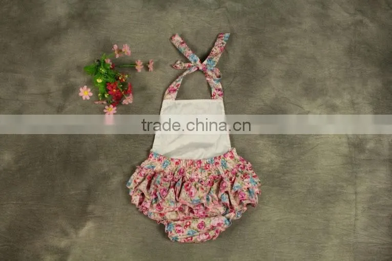 Cotton Toddler Jumpsuit Floral Printed Baby Girl's Romper