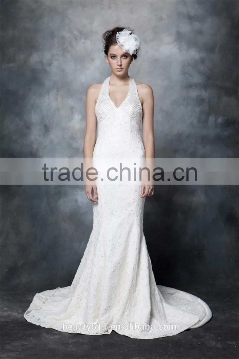 Gorgeous Mermaid Halter Neck LACE Wedding Dress GOWN AS29102