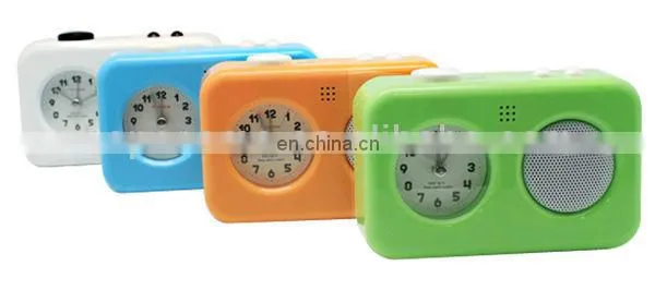 recordable alarm clock voice recorder with colorful alarm clock design