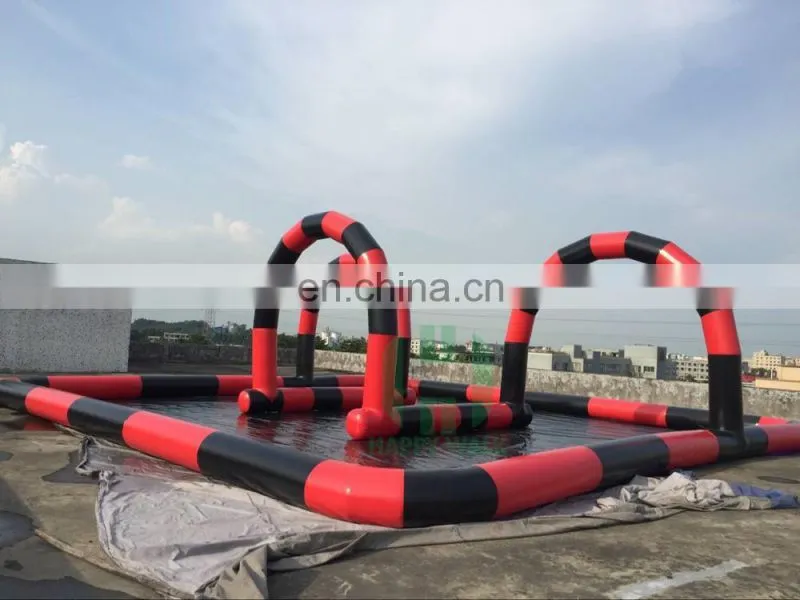 HI good quality durable pvc sports flooring black and red inflatable zorb ball race track