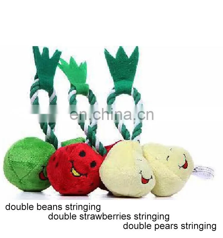 double beans/strawberries/pears stringing pet toy