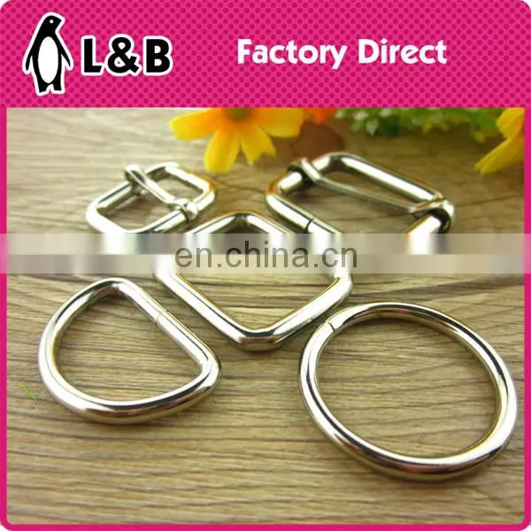 D round square rectangle metal bag buckle