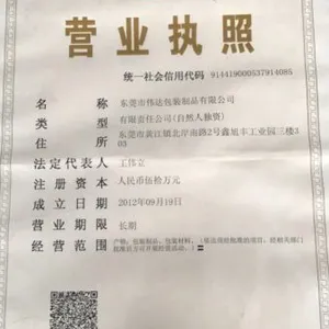 Dongguan Weida Packing Products Co Ltd