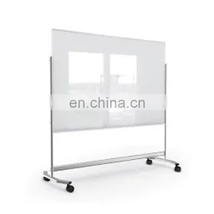 Hot Sale Customized Tempered Magnetic Double Sided Mobile Glass Whiteboard thumbnail-1