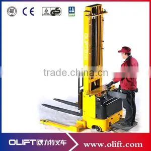 Olift EL 1.5 Ton 3.3m Full Electric Stacker (with CE)forklift Electric Straddle Stacker thumbnail-1