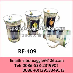 Promotional Trump Shape White Porcelain Cute Coffee Travel Mugs With Zodiac Design thumbnail-1