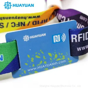 Security Payment NTAG216 Tag RFID Transponder NFC Woven Wristbands thumbnail-4