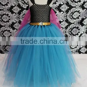 Good Quality Anna Dress Black Crochet Top With Cape Snow Decorate Dress thumbnail-1