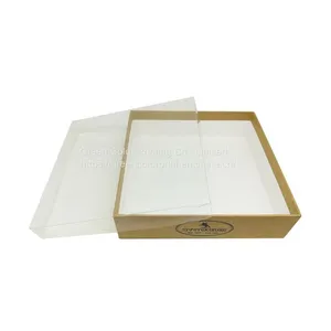 Kraft Paper Chocolate Cookie Soap Storage Packaging Box With Clear Cover PVC Window Lid thumbnail-1