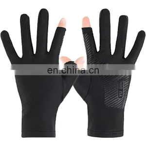 Touch Screen Cycling Summer Ice Silk Sunscreen Outdoor Half Finger Sports Driving Hand Fishing Gloves thumbnail-3