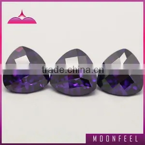 Rough Purple Triangle Shape CZ Gemstone Bead thumbnail-1