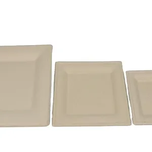 Sugarcane Pulp Square Cake Board 10cm x 10cm Shallow Recessed Tray Molded Under 1500T Pressing Force thumbnail-5