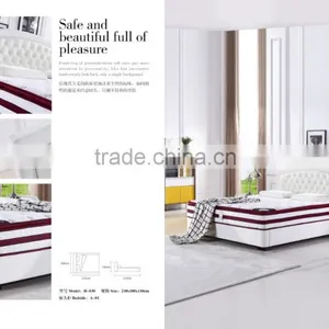 2015 Modern Cream Crystal Good Quality Leather Beds (H-030) thumbnail-1