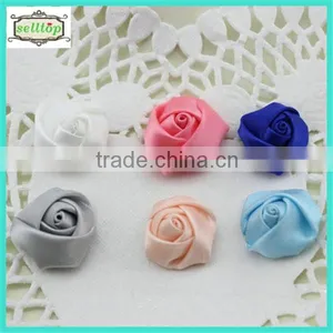 Cheaper Hot Sale Mini 2cm Satin Fabric Flowers for Wedding Dresses Quality Choice thumbnail-1