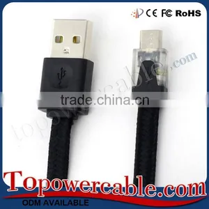 For Samsung Galaxy Led Braided Cord White Micro Usb Cable With Led Light thumbnail-6
