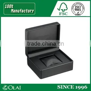High Quality Luxury All Black Leather Watch Box thumbnail-1