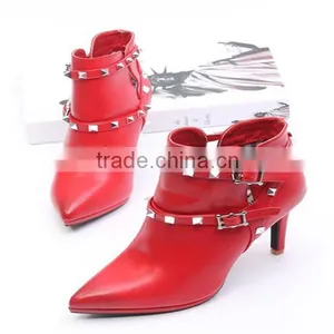 White Boots Leather Upper Rubber Bottom Boots Durable Cheap Rubber Boots thumbnail-2