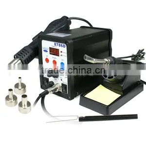 Hot Air Gun Solder IRON Welder ESD 2-1 SMD REWORK Welding Station 8786D thumbnail-1