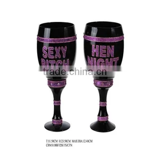 Solid Color Black Wine Glass Cup Bling Glass thumbnail-1