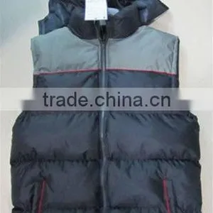 2013 New Mens Fashion Padding Vests With Hood thumbnail-1