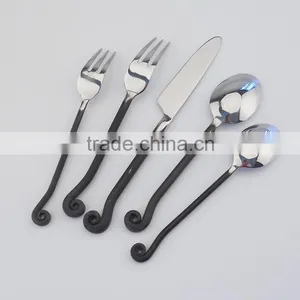 24PCS Black Handle Cutlery Set 9003 thumbnail-2