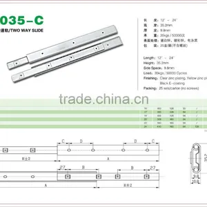 Single Extension Ball Bearing Two Way Drawer Slide 1035-C thumbnail-2