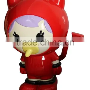 Red Resin Cartoon Character Statue thumbnail-1