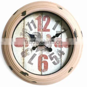 Dia 43.5 cm Country Style Round Metal Wall Clock, thumbnail-1