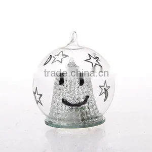 LED Lighted Glass Ball With Bell Inside Christmas Tree Ornaments thumbnail-1