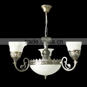 Large Bronze Chandelier Coozen Wrought Iron Retro Rustic Lighting Fixture thumbnail-6