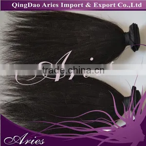100% 7A Brazilian Virgin Human Hair Weave Extensions Yaki Kinky Straight Hair thumbnail-1