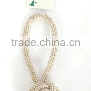 Chewable Dog Jute Rope Ball With Handle Eco-friendly Dog Toy thumbnail-1