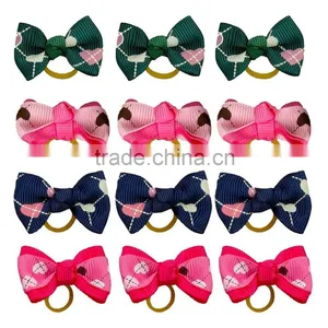 Wholesale Rubber Band Dog Cat Puppy Hearth Pattern Hair Bows thumbnail-1