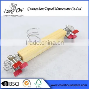High Quality Wooden Metal Hook Non Slip Plastic Pants Hanger thumbnail-1