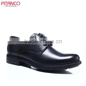 Thick Sole Calf Leather Lace-up Mens Derby Shoes thumbnail-1