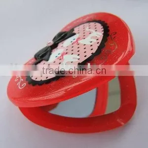 Heart Shape Pocket Mirror With Diamond thumbnail-1
