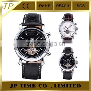Leather Strap Silver Waterproof Watch Automatic Men Automatic Watch Watches Men Automatic thumbnail-1