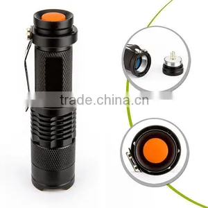 T6 LED Small Pocket Torch Light Tactical Zoomable LED Flashlight With Clip Quality Choice thumbnail-4