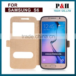 For Samsung Galaxy s6 , High Quality Litchi Pattern PU Leather Folio Case for Samsung Galaxy s6 thumbnail-3