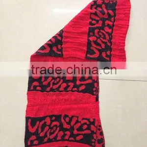 Stock Item Wholesale Lady Red and Black Stripe Knitted Scarf thumbnail-1