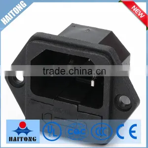 3 Inside Pin Black Waterproof AC Socket With Fuse 10a 250v thumbnail-1