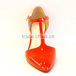 PU Bright Red Color Women Sex Sandals New Arrival T-strip Hot Party Wear Sandals thumbnail-3