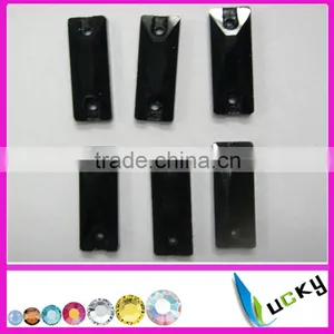 Highest Quality Sew-on Crystal Beads Number 3072# Rectangle Shape Jet Color for Garment thumbnail-1