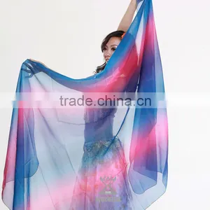 Wholesale Qiancai Wuchieal Cheap Colorful Belly Dance Veil,professional Indian Bellydance Veil SJ001 thumbnail-1