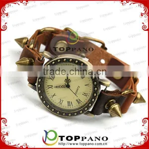 Most Popular Alloy Jewelry Vintage Style Teen Cow Genuine Leather Bracelet Vintage Watch Bracelet thumbnail-1