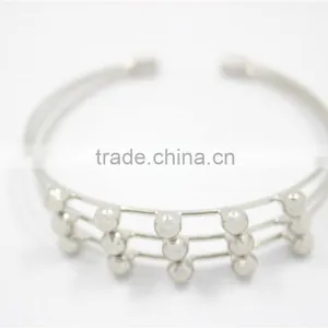 Silver Bracelet Designs Adjustable Cuff Jewelry Three Layered Silver Ball Handmade Bracelet For Women For 2016New Intrend Style thumbnail-1