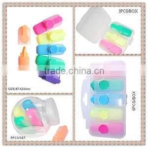5 Colors Mini Highlighter Pen Set thumbnail-1